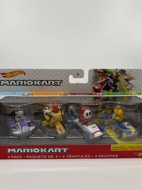 Hot Wheels Mario Kart 4 Pack Bowser Shy Guy Koopa Dry Bones